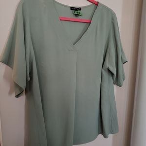 Eileen Fisher light green silk top